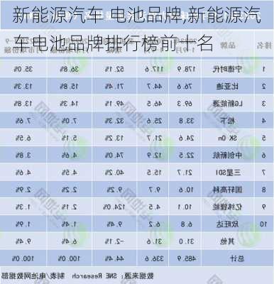 新能源汽车 电池品牌,新能源汽车电池品牌排行榜前十名-第2张图片-苏希特新能源