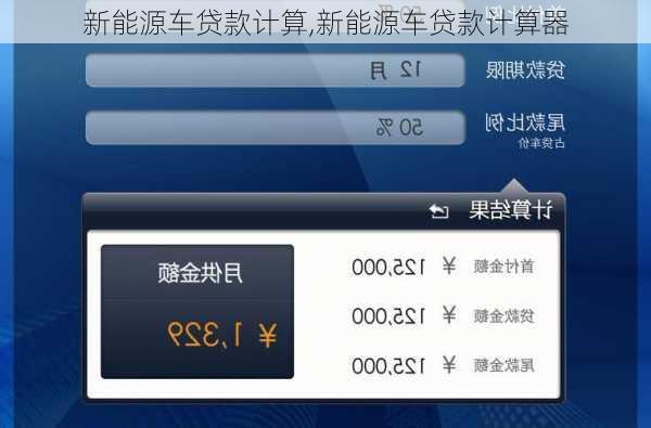新能源车贷款计算,新能源车贷款计算器-第1张图片-苏希特新能源