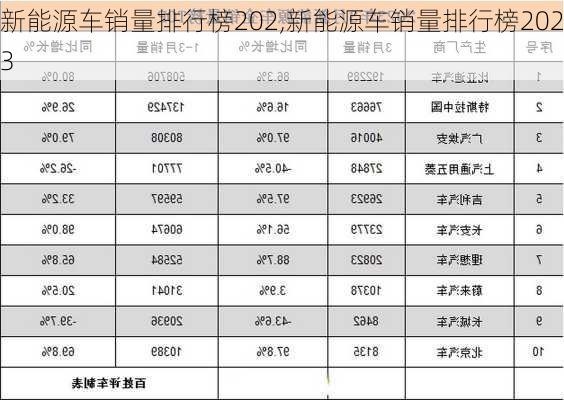 新能源车销量排行榜202,新能源车销量排行榜2023-第1张图片-苏希特新能源