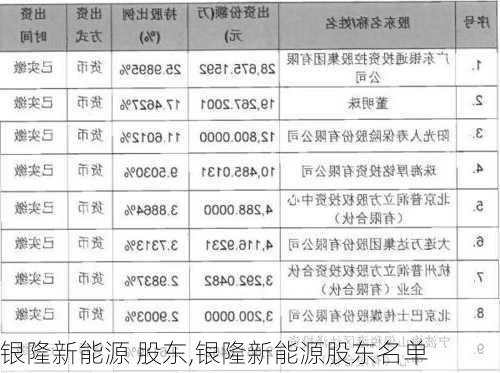 银隆新能源 股东,银隆新能源股东名单-第1张图片-苏希特新能源