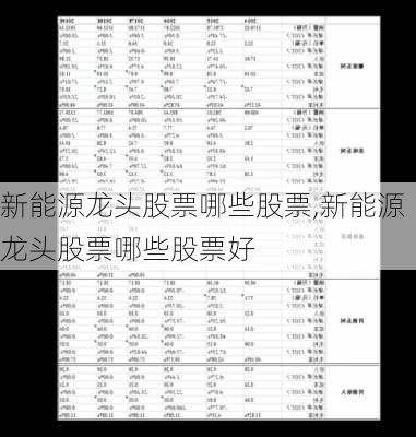 新能源龙头股票哪些股票,新能源龙头股票哪些股票好