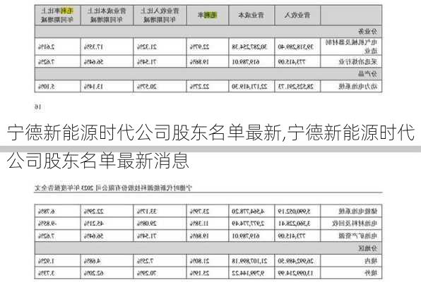 宁德新能源时代公司股东名单最新,宁德新能源时代公司股东名单最新消息-第2张图片-苏希特新能源