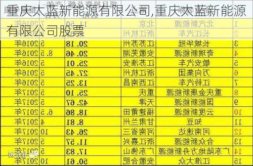 重庆太蓝新能源有限公司,重庆太蓝新能源有限公司股票