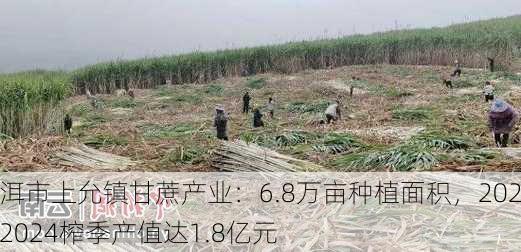 普洱市上允镇甘蔗产业：6.8万亩种植面积，2023-2024榨季产值达1.8亿元