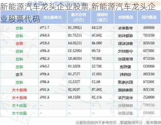 新能源汽车龙头企业股票,新能源汽车龙头企业股票代码-第1张图片-苏希特新能源