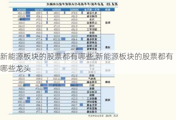 新能源板块的股票都有哪些,新能源板块的股票都有哪些龙头