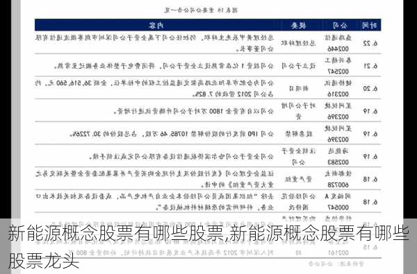 新能源概念股票有哪些股票,新能源概念股票有哪些股票龙头