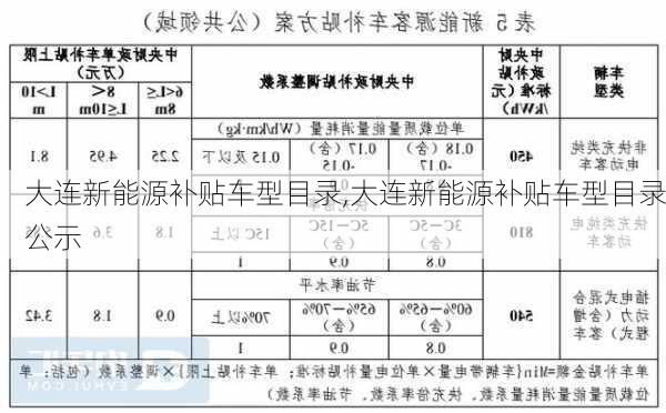 大连新能源补贴车型目录,大连新能源补贴车型目录公示-第2张图片-苏希特新能源