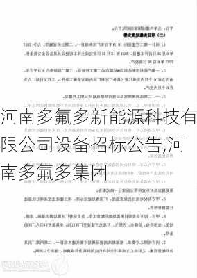 河南多氟多新能源科技有限公司设备招标公告,河南多氟多集团-第3张图片-苏希特新能源