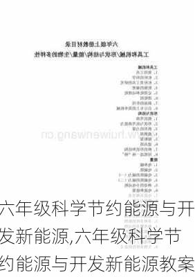 六年级科学节约能源与开发新能源,六年级科学节约能源与开发新能源教案-第1张图片-苏希特新能源