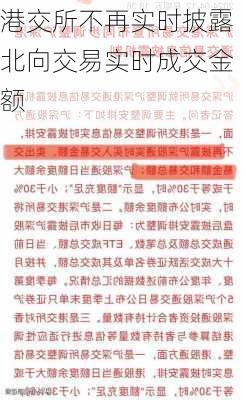 港交所不再实时披露北向交易实时成交金额-第2张图片-苏希特新能源