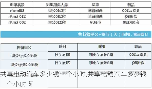 共享电动汽车多少钱一个小时,共享电动汽车多少钱一个小时啊-第1张图片-苏希特新能源