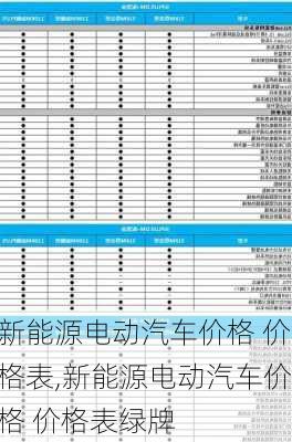 新能源电动汽车价格 价格表,新能源电动汽车价格 价格表绿牌