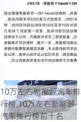 10万左右新能源汽车排行榜,10万左右新能源汽车排行榜前十名-第2张图片-苏希特新能源