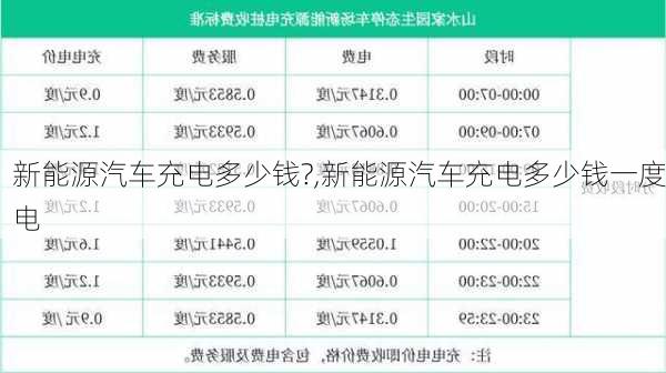 新能源汽车充电多少钱?,新能源汽车充电多少钱一度电