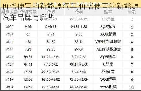 价格便宜的新能源汽车,价格便宜的新能源汽车品牌有哪些-第1张图片-苏希特新能源