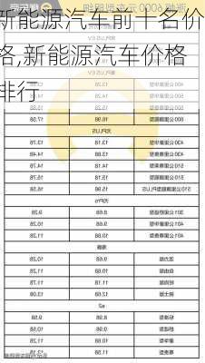 新能源汽车前十名价格,新能源汽车价格排行-第2张图片-苏希特新能源