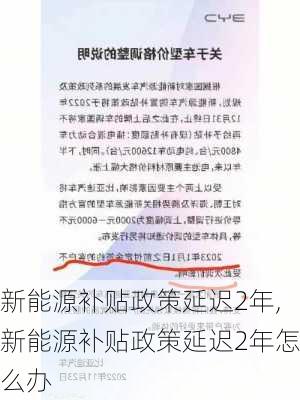 新能源补贴政策延迟2年,新能源补贴政策延迟2年怎么办-第1张图片-苏希特新能源