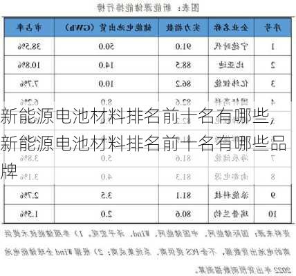 新能源电池材料排名前十名有哪些,新能源电池材料排名前十名有哪些品牌-第3张图片-苏希特新能源