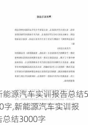 新能源汽车实训报告总结500字,新能源汽车实训报告总结3000字