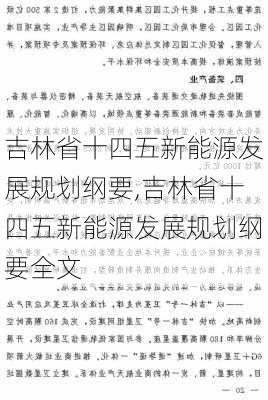 吉林省十四五新能源发展规划纲要,吉林省十四五新能源发展规划纲要全文