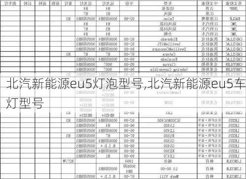 北汽新能源eu5灯泡型号,北汽新能源eu5车灯型号-第2张图片-苏希特新能源