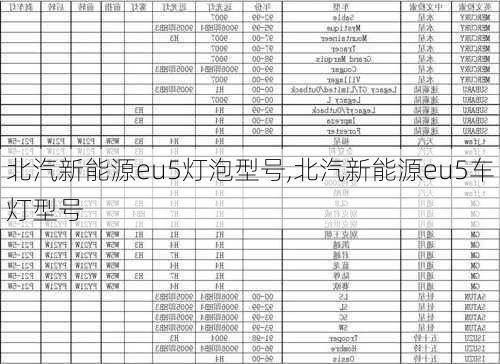 北汽新能源eu5灯泡型号,北汽新能源eu5车灯型号-第3张图片-苏希特新能源