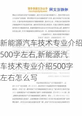 新能源汽车技术专业介绍500字左右,新能源汽车技术专业介绍500字左右怎么写-第2张图片-苏希特新能源