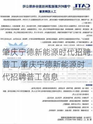 肇庆宁德新能源时代招聘普工,肇庆宁德新能源时代招聘普工信息-第1张图片-苏希特新能源