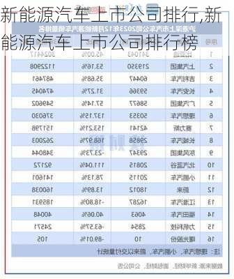 新能源汽车上市公司排行,新能源汽车上市公司排行榜-第1张图片-苏希特新能源