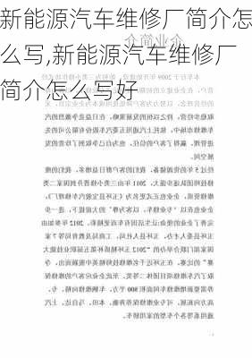 新能源汽车维修厂简介怎么写,新能源汽车维修厂简介怎么写好-第1张图片-苏希特新能源