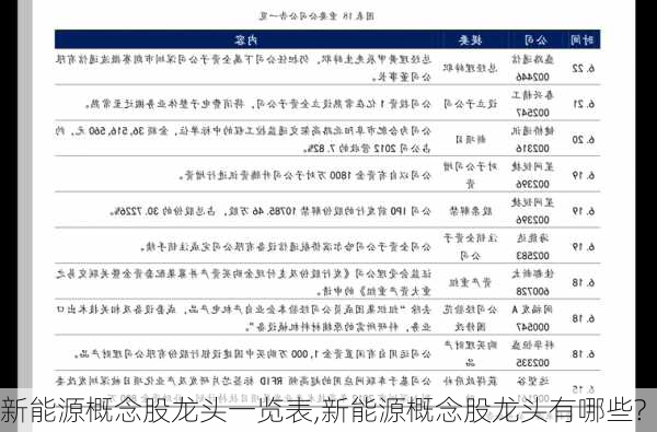 新能源概念股龙头一览表,新能源概念股龙头有哪些?-第2张图片-苏希特新能源