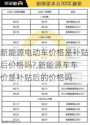 新能源电动车价格是补贴后价格吗?,新能源车车价是补贴后的价格吗-第1张图片-苏希特新能源