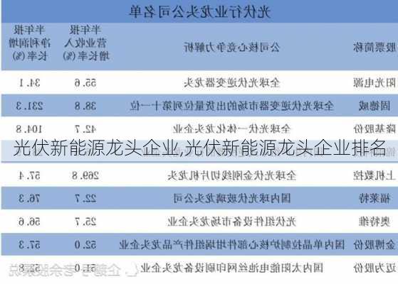 光伏新能源龙头企业,光伏新能源龙头企业排名-第3张图片-苏希特新能源