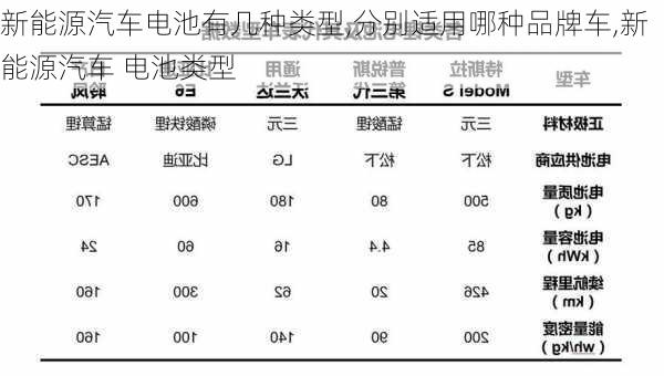 新能源汽车电池有几种类型,分别适用哪种品牌车,新能源汽车 电池类型-第2张图片-苏希特新能源