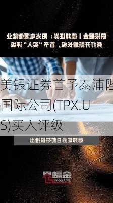 美银证券首予泰浦陛迪国际公司(TPX.US)买入评级-第2张图片-苏希特新能源