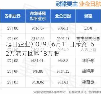 旭日企业(00393)6月11日斥资16.2万港元回购18万股-第1张图片-苏希特新能源