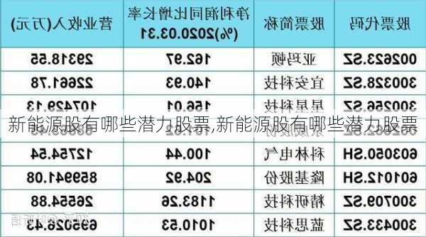 新能源股有哪些潜力股票,新能源股有哪些潜力股票-第1张图片-苏希特新能源