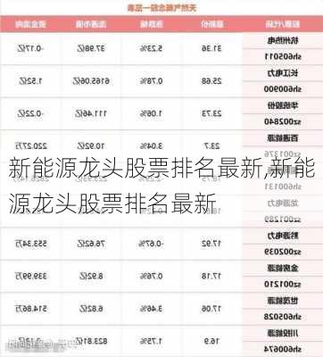 新能源龙头股票排名最新,新能源龙头股票排名最新-第3张图片-苏希特新能源