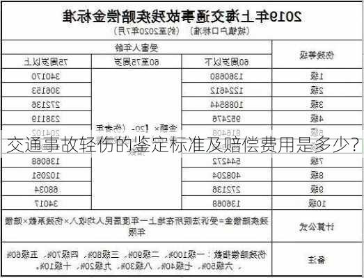 交通事故轻伤的鉴定标准及赔偿费用是多少？-第2张图片-苏希特新能源