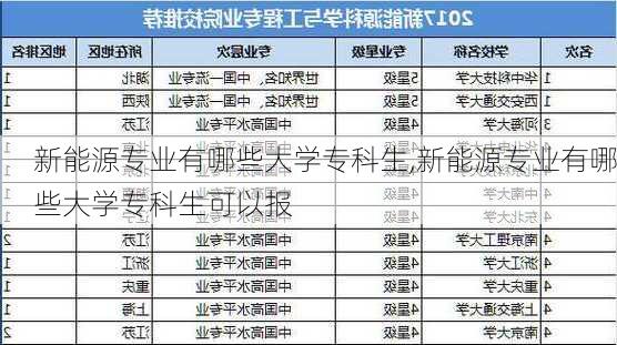 新能源专业有哪些大学专科生,新能源专业有哪些大学专科生可以报-第2张图片-苏希特新能源