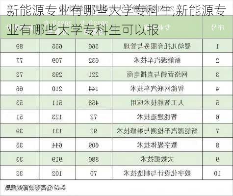 新能源专业有哪些大学专科生,新能源专业有哪些大学专科生可以报-第3张图片-苏希特新能源