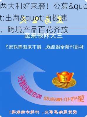 两大利好来袭！公募"出海"再提速，跨境产品百花齐放-第1张图片-苏希特新能源