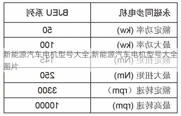 新能源汽车电机型号大全,新能源汽车电机型号大全图片-第2张图片-苏希特新能源