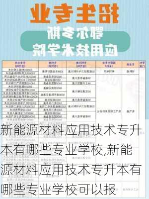 新能源材料应用技术专升本有哪些专业学校,新能源材料应用技术专升本有哪些专业学校可以报-第1张图片-苏希特新能源