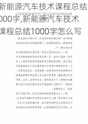 新能源汽车技术课程总结1000字,新能源汽车技术课程总结1000字怎么写-第1张图片-苏希特新能源