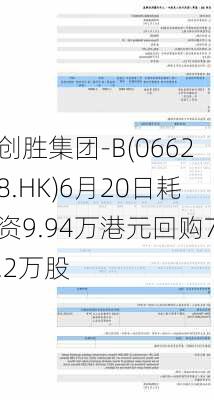 创胜集团-B(06628.HK)6月20日耗资9.94万港元回购7.2万股-第1张图片-苏希特新能源