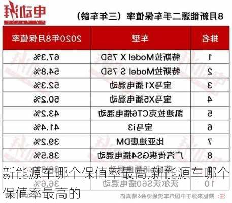 新能源车哪个保值率最高,新能源车哪个保值率最高的-第3张图片-苏希特新能源