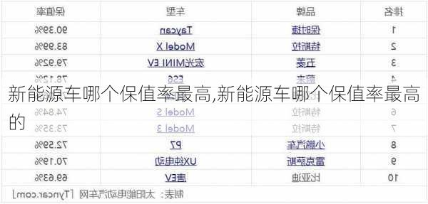 新能源车哪个保值率最高,新能源车哪个保值率最高的-第2张图片-苏希特新能源
