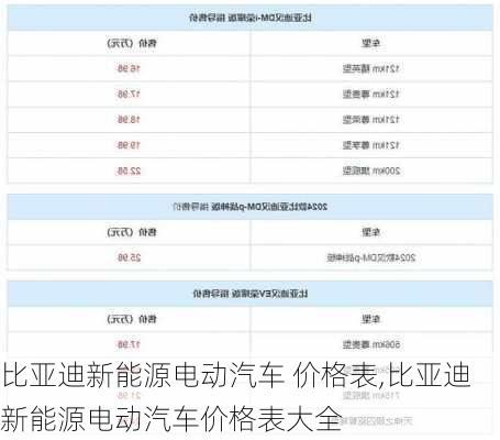 比亚迪新能源电动汽车 价格表,比亚迪新能源电动汽车价格表大全-第1张图片-苏希特新能源